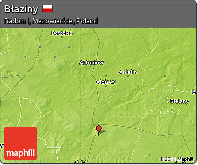 Physical Map of Błaziny