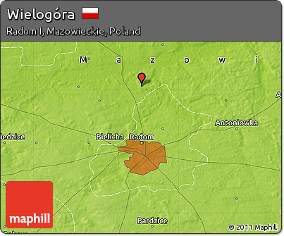 Physical Map of Wielogóra