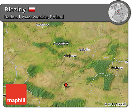 Satellite Map of Błaziny