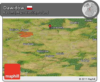 Satellite Panoramic Map of Dawidów