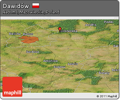 Satellite Panoramic Map of Dawidów