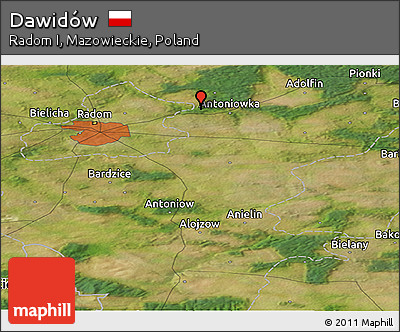 Satellite Panoramic Map of Dawidów