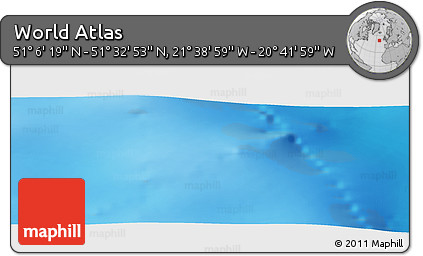 Shaded Relief Panoramic Map of the Area around 51° 19' 36" N, 21° 10' 29" W