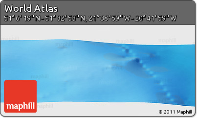 Shaded Relief Panoramic Map of the Area around 51° 19' 36" N, 21° 10' 29" W