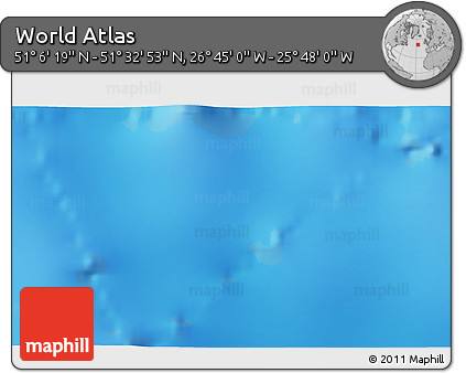 Physical 3D Map of the Area around 51° 19' 36" N, 26° 16' 29" W