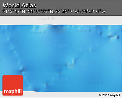 Physical 3D Map of the Area around 51° 19' 36" N, 26° 16' 29" W