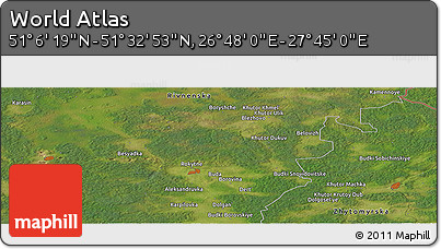 Satellite Panoramic Map of the Area around 51° 19' 36" N, 27° 16' 29" E
