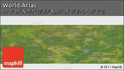 Satellite Panoramic Map of the Area around 51° 19' 36" N, 27° 16' 29" E
