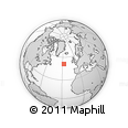 Outline Map of the Area around 51° 19' 36" N, 27° 7' 30" W, rectangular outline