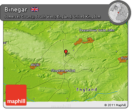 Physical 3D Map of Binegar