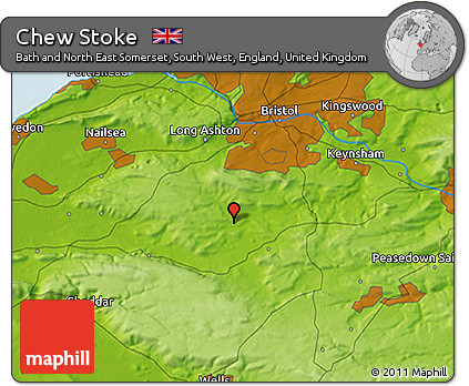Physical 3D Map of Chew Stoke
