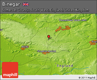 Physical 3D Map of Binegar