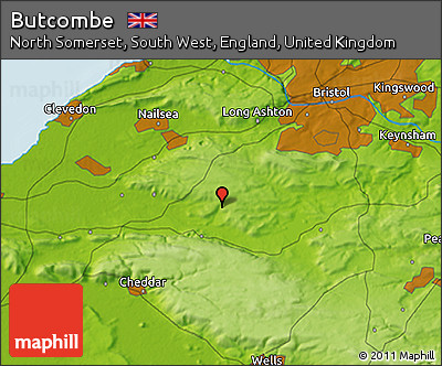 Physical 3D Map of Butcombe