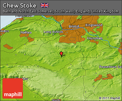 Physical 3D Map of Chew Stoke