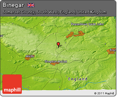 Physical 3D Map of Binegar