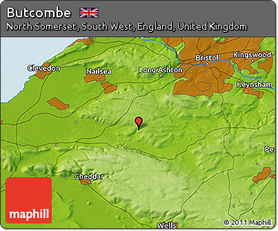 Physical 3D Map of Butcombe