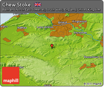 Physical 3D Map of Chew Stoke