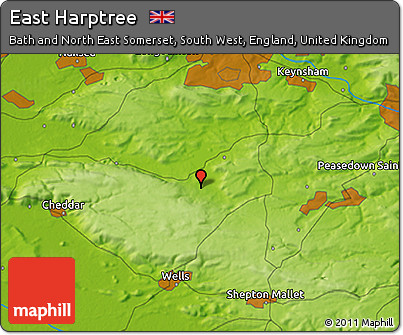 Physical 3D Map of East Harptree