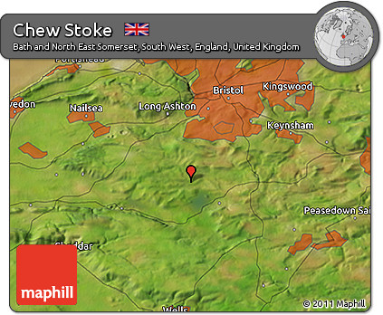 Satellite 3D Map of Chew Stoke