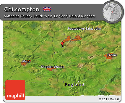 Satellite 3D Map of Chilcompton
