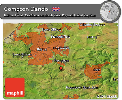 Satellite 3D Map of Compton Dando