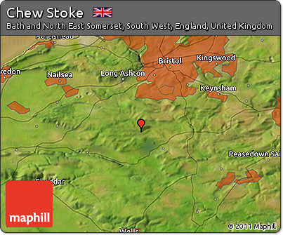 Satellite 3D Map of Chew Stoke