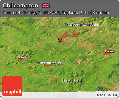 Satellite 3D Map of Chilcompton