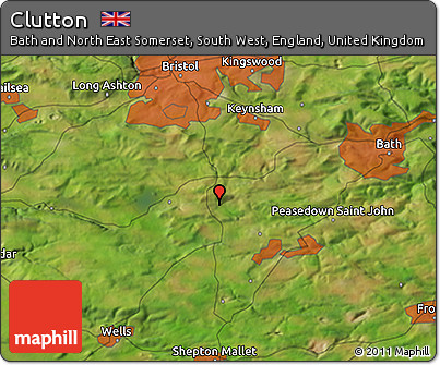 Satellite 3D Map of Clutton