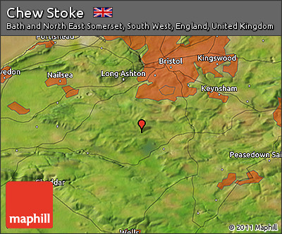 Satellite 3D Map of Chew Stoke