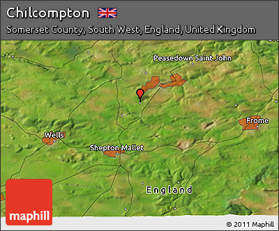 Satellite 3D Map of Chilcompton