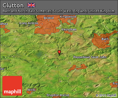 Satellite 3D Map of Clutton