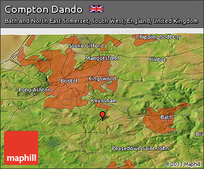 Satellite 3D Map of Compton Dando