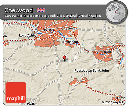 Shaded Relief 3D Map of Chelwood