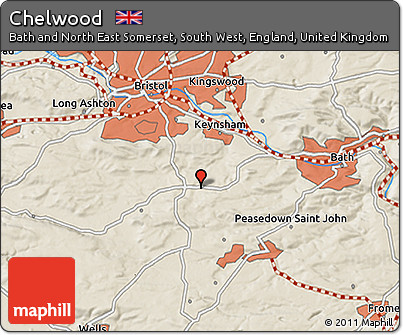 Shaded Relief 3D Map of Chelwood