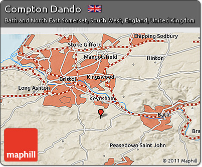 Shaded Relief 3D Map of Compton Dando