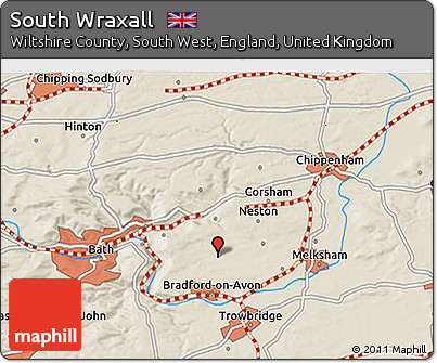 Shaded Relief 3D Map of South Wraxall
