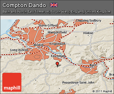 Shaded Relief 3D Map of Compton Dando