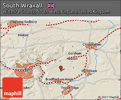Shaded Relief 3D Map of South Wraxall