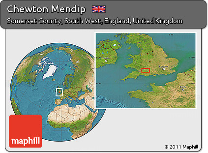 Satellite Location Map of Chewton Mendip