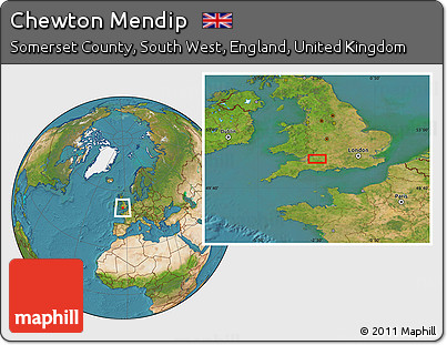 Satellite Location Map of Chewton Mendip