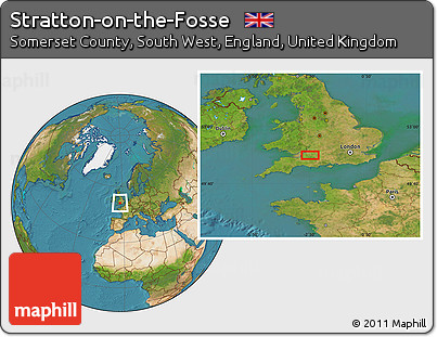 Satellite Location Map of Stratton-on-the-Fosse