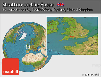 Satellite Location Map of Stratton-on-the-Fosse