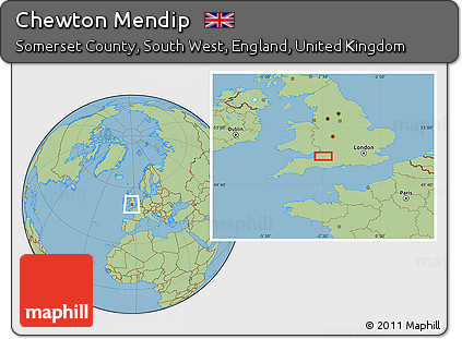 Savanna Style Location Map of Chewton Mendip