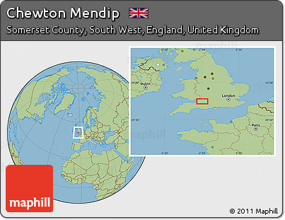 Savanna Style Location Map of Chewton Mendip