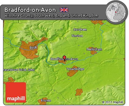 Physical Map of Bradford-on-Avon
