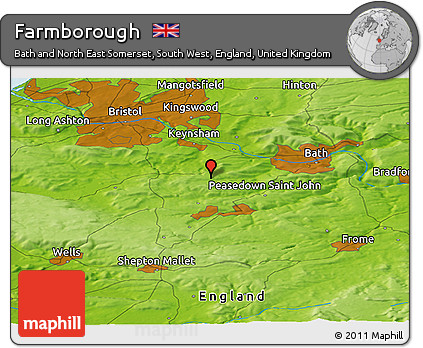 Physical Panoramic Map of Farmborough