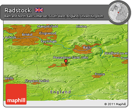 Physical Panoramic Map of Radstock