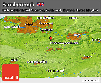 Physical Panoramic Map of Farmborough