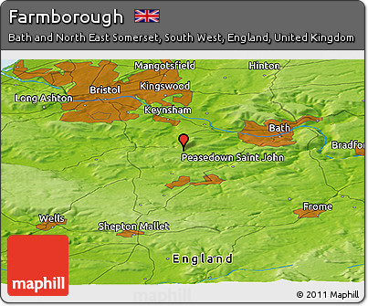 Physical Panoramic Map of Farmborough