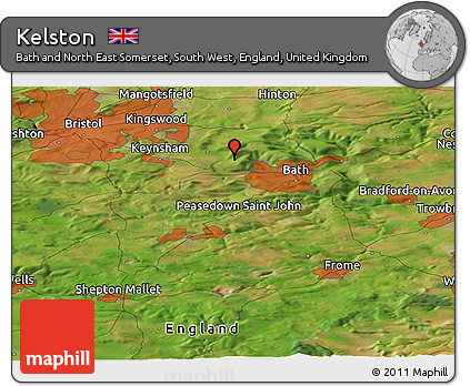 Satellite Panoramic Map of Kelston